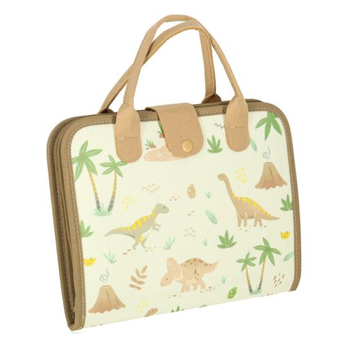 Montessori szenzoros manipulációs tábla bőrönd dinoszauruszok