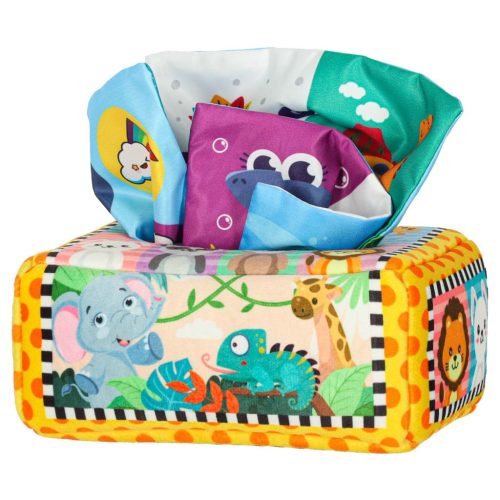 Válogató papírzsebkendő doboz szenzoros Montessori plüss számok betűk