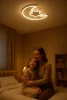 LED mennyezeti lámpa gyerekszobába dimmelhető LUMELA + távirányító hold fehér