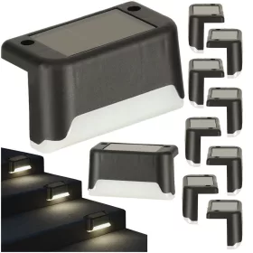   Napkollektoros kerti kültéri LED lépcsőházi lámpa szürkületérzékelő 8 darab