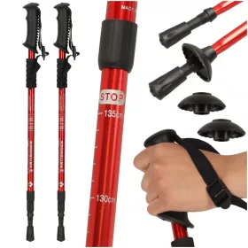 Nordic walking botok összecsukható 2 db piros