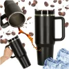 Termikus bögre szívószállal és fogantyúval termosz 1200ml fekete