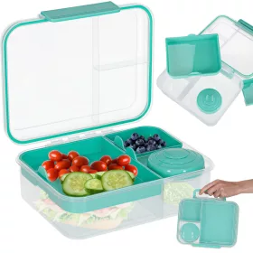 Ebéddoboz reggeliző doboz rekeszekkel osztott 2200ml menta