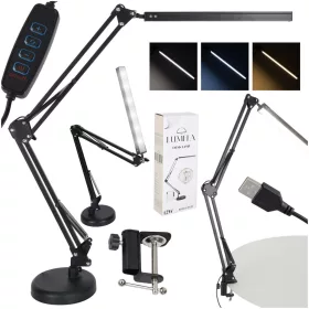LED asztali lámpa USB forgó kar 2 rögzítési módszerrel