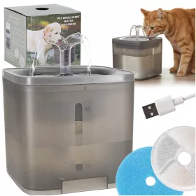   Fântână de băut pentru câine pisică animal de companie automat USB drinker 2l filtru de curățare