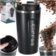 Termikus bögre szájkosárral LED termosz 500ml fekete