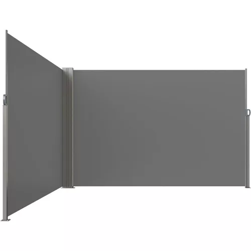 LUARO oldalsó terasz sarok napellenző behúzható árnyékoló 180 x 620 cm szürke