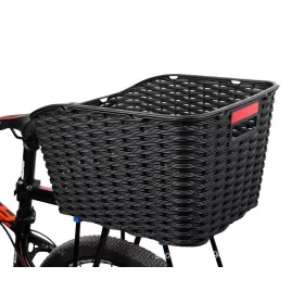   Rattan hátsó csomagtartó kerékpárkosár fényvisszaverővel
