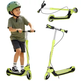   TRIKE FIX kétkerekű gyermek roller, LED, összecsukható, dupla fék, neonzöld