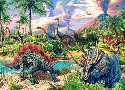 CASTORLAND Puzzle 120el. Dinosuar Volcanos - Dinoszauruszok a vulkánoknál