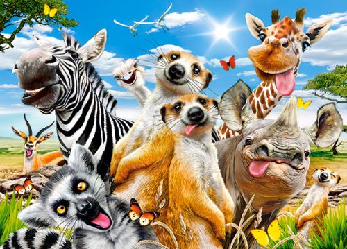 CASTORLAND Puzzle 260el. Afrikai Selfiey - Afrikai állatok