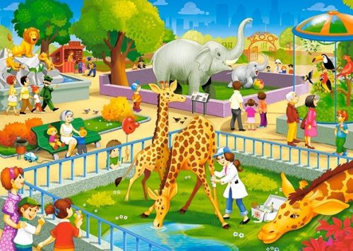 OEM CASTORLAND Puzzle 60el. Állatkerti látogatás - Állatkerti szafari állatok 5+