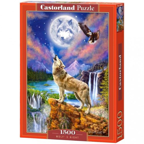 Puzzle 1500 darab Wolf Night 68 x 47 cm CASTORLAND