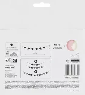 Banner OEM pentru petrecere de baby shower, stele, roz aprins, 290 cm x 16,5 cm