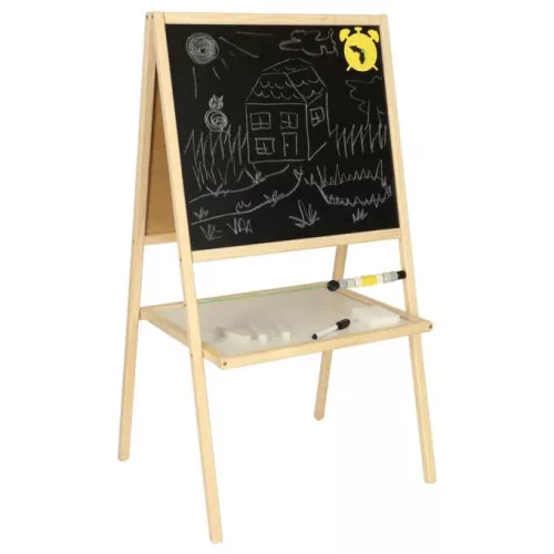 Tablă cretă 37X48X90 cu ștergere chimică, cu suport din lemn