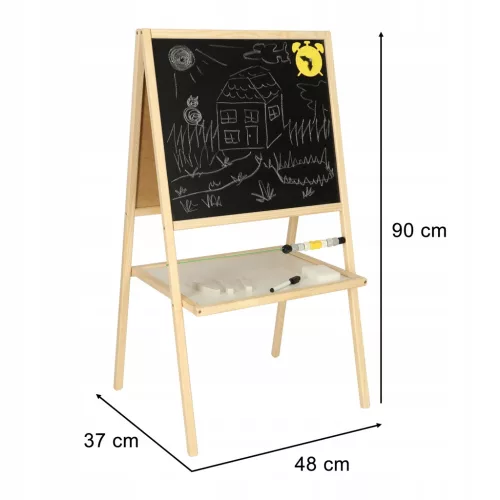 Tablă cretă 37X48X90 cu ștergere chimică, cu suport din lemn