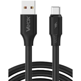 OEM USB-USB-C kábel két véggel 120W 3A 1m fekete