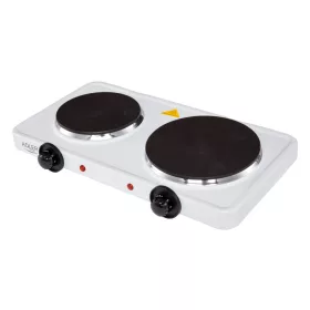   Adler AD6504 elektromos főzőlap 2 lapos, 2500 W, Fehér/Fekete