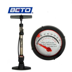   Beto CMP-069 álló Kerékpárpumpa nyomásmérővel titán színű, dupla fej (LD)