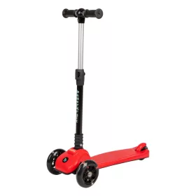 Piros, háromkerekű, összecsukható roller LED lámpákkal