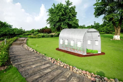 Fehér fóliás kerti alagút üvegház fólia 6x3x2m 18m2
