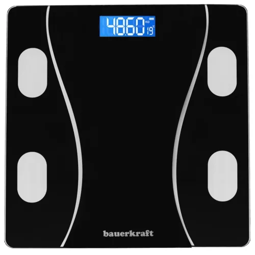 Analitikus fürdőszobamérleg okosalkalmazással, akár 180 kg-ig