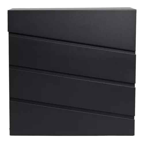 Nagyméretű postaláda leveleknek, újságoknak, szórólapoknak, A4-es küldeményeknek, fekete v1