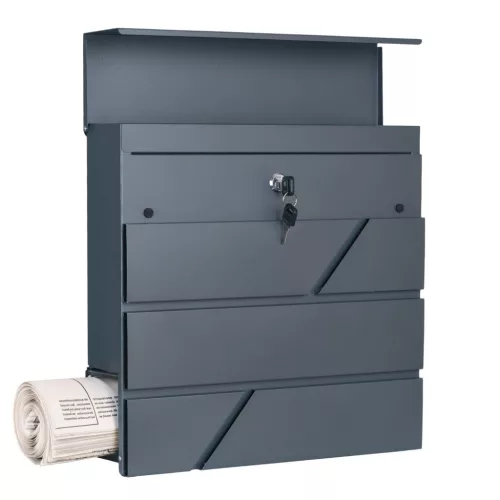 Nagyméretű postaláda leveleknek, újságoknak, szórólapoknak, A4-es küldeményeknek, antracitszürke v1