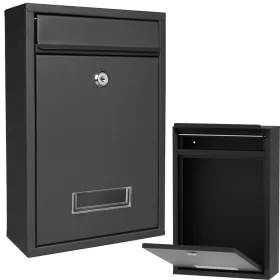   Postaláda levelekhez, újságokhoz, szórólapokhoz, kulccsal, ablakkal, fekete