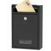 Postaláda levelekhez, újságokhoz, szórólapokhoz, kulccsal, ablakkal, fekete