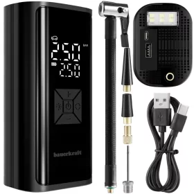   Elektromos kerékpárpumpa, gumiabroncs-kompresszor, 6000mAh-s külső akkumulátor, LED-es zseblámpa
