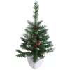 Műfenyő cserépben, hófödte fenyő, 60 cm, asztalra, dekoráció