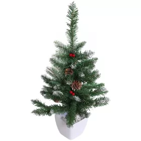  Műfenyő cserépben, hófödte fenyő, 60 cm, asztalra, dekoráció