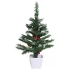 Műfenyő cserépben, hófödte fenyő, 90 cm, asztalra, dekoráció
