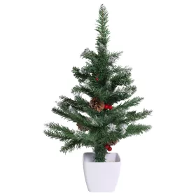   Műfenyő cserépben, hófödte fenyő, 90 cm, asztalra, dekoráció