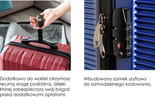 XXL utazóbőrönd szett sötétkék 3 az 1-ben ABS+PC kombinációs zár + ingyenes poggyászmérleg