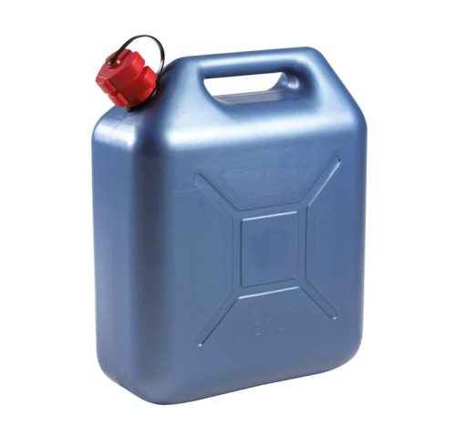 20 literes műanyag Üzemanyag-tartály behúzható tölcsérrel KÉK