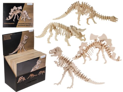 Fából készült 3D kirakós játék - dinoszauruszok