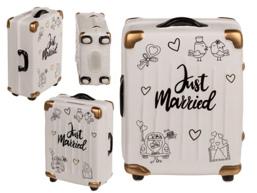 Piggy bank bőrönd kerekeken - Just Married