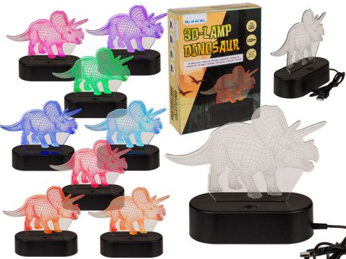 Dinosaur-Triceratops LED lámpa, mely színeket vált