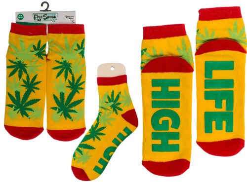 High Life zokni marihuánalevéllel ABS-ből - univerzális méret