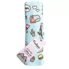 Bambusz evőeszközök tokban - Foodie Pusheen