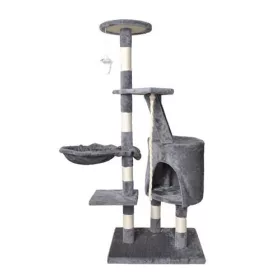   Ansamblu de Joaca pentru Pisici tip Turn pe Nivele cu Jucarie, Inaltime 118cm, Culoare Gri