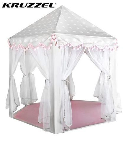 Szürke és rózsaszín gyermek sátor Kruzzel