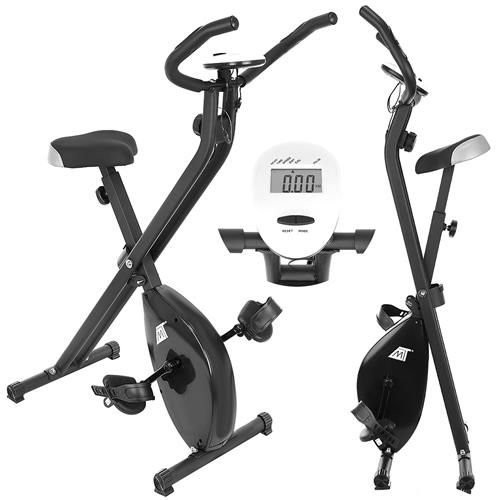 so Trade mágneses fitness szobakerékpár, állítható és összecsukható, LCD kijelzővel és pulzusérzékelővel, 100 kg kapacitás, fekete