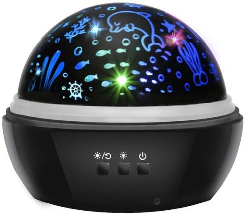 Éjjeli lámpa kivetítővel - fekete LP16857