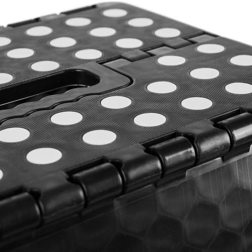 Összecsukható zsámoly fekete-fehér 39cm