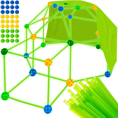 fluoreszkáló  Pálcikás építőjáték 100db sátorral