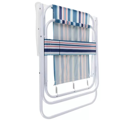 Bergamo kerti szék. 50 x 43 x 75 cm, kék csíkos