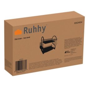 kétszintes edényszárító, fekete